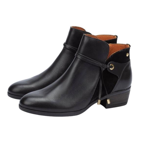 Pikolinos Womens Daroca Ankle Booties EU 39 US 8.5 Black Leather NIB - Picture 1 of 13